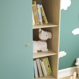Junior Vida Neptune Single Door Blue and Oak Wardrobe - Wilko - thumbnail 4
