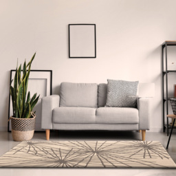 Esselle Home Aura Starburst Natural and Charcoal Rug 160 x 230cm - Grey - Wilko - thumbnail 3