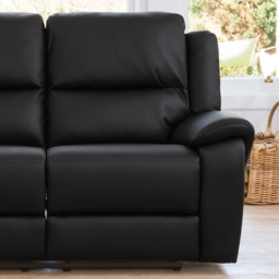 Brookhaven 2 Seater Black Bonded Leather Electric Recliner Sofa - Artemis Home - Wilko - thumbnail 3