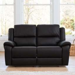 Brookhaven 2 Seater Black Bonded Leather Electric Recliner Sofa - Artemis Home - Wilko - thumbnail 1