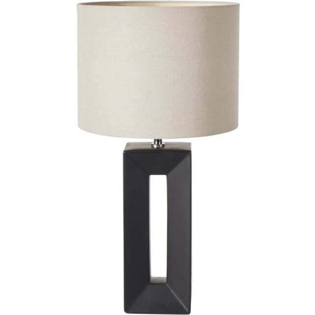 Pacific Lifestyle Block Black Ceramic Tall Table Lamp - Wilko - image 1