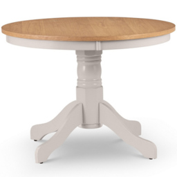 Julian Bowen Davenport 4 Seater Round Pedestal Dining Table Oak and Elephant Grey - Wilko - thumbnail 3
