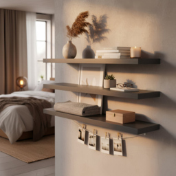 Harbour Housewares 100cm 3 Pack Black Floating Wall Shelf - Size: 0.38 x 2.35 x 10cm - Wilko - thumbnail 5