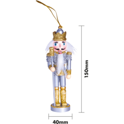 St Helens Gold and Silver Nutcracker with Crown - Size: 150 x 40 x 30cm - Wilko - thumbnail 6