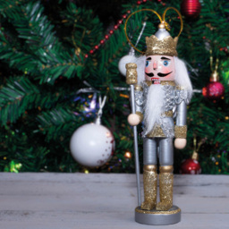 St Helens Gold and Silver Nutcracker with Crown - Size: 150 x 40 x 30cm - Wilko - thumbnail 5