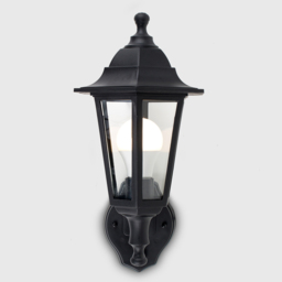 ValueLights Mayfair Set of 2 Black Warm White Bulb PIR Wall Lanterns - Size: 35 x 20 x 22.5cm - Wilko - thumbnail 7
