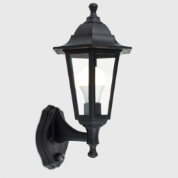 ValueLights Mayfair Set of 2 Black Warm White Bulb PIR Wall Lanterns - Size: 35 x 20 x 22.5cm - Wilko - thumbnail 6