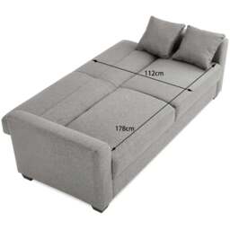 Home Detail Fallon Small Double Sleeper Grey Sofa Bed with Storage - Size: 2 Seater - Wilko - thumbnail 4