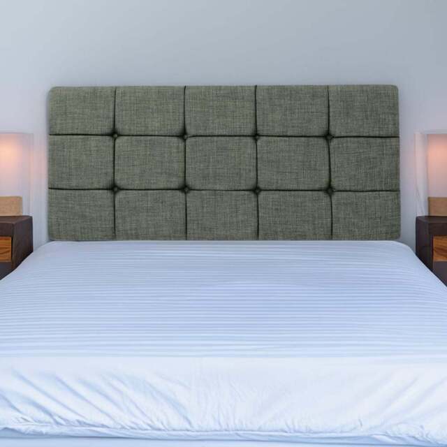 Bedmaster King Size Charcoal Linen Pearl Squared Headboard - Grey - Wilko - image 1