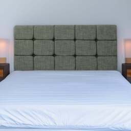 Bedmaster King Size Charcoal Linen Pearl Squared Headboard - Grey - Wilko