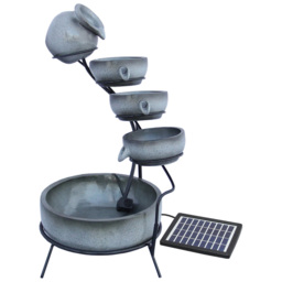 Monster Shop 4 Tier Grey Solar Water Feature - Size: 50 x 44 x 56cm - MonsterShop - Wilko - thumbnail 1
