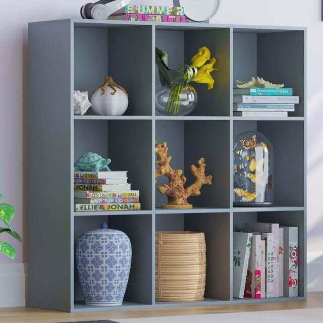 Vida Designs Durham 3 x 3 Grey Cube Storage Unit - Size: H 96.5 x W 96.5 x D 29cm - Wilko - image 1