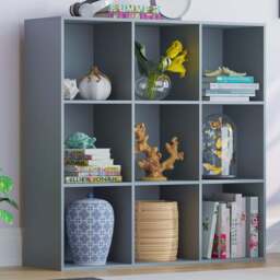 Vida Designs Durham 3 x 3 Grey Cube Storage Unit - Size: H 96.5 x W 96.5 x D 29cm - Wilko - thumbnail 1