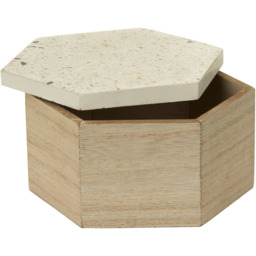 Premier Housewares White Small Mimo Trinket Box - Size: 13 x 15 x 8cm - Wood - Wilko - thumbnail 4