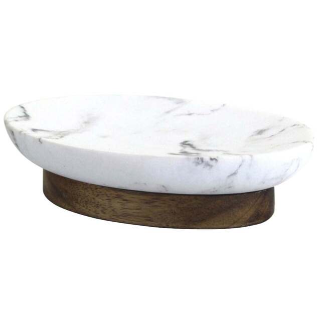 Acacia Soap Dish - White - Wilko - image 1