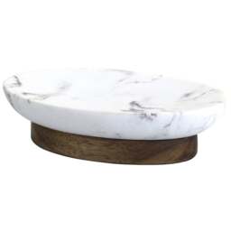 Acacia Soap Dish - White - Wilko - thumbnail 1