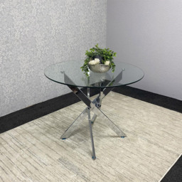 Kosy Koala Glass Round Dining Table with Chrome Legs - Size: 4 Seater - Multi - Wilko - thumbnail 3