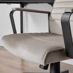 Furniturebox Central Cappuccino Beige Velvet Office Chair - Size: 68 x 60.5 x 68cm - Brown - Wilko - thumbnail 6