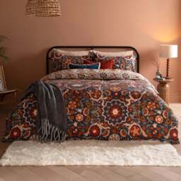 Furn Double Kinfolk Printed Reversible Duvet Set - Blue - Wilko