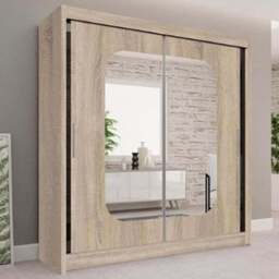 Sliding Wardrobes 4U Marika 2 Door Oak Mirrored Wardrobe 120cm - Brown - Wilko