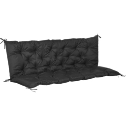Outsunny 3 Seater Black Bench Cushion 150 x 98cm - Size: Single - Wilko