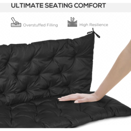 Outsunny 3 Seater Black Bench Cushion 150 x 98cm - Size: Single - Wilko - thumbnail 6