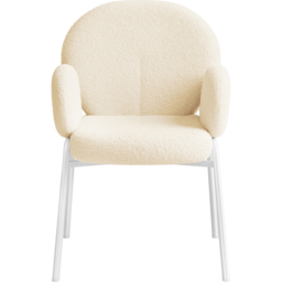 tectake Set of 6 Cream Boucle Padded Dining Chair - Wilko - thumbnail 4