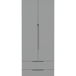Crowndale Milan 2 Door 2 Drawer Dusk Grey Tall Double Wardrobe - Size: 2 Door, 2 Drawer - Wilko - thumbnail 3