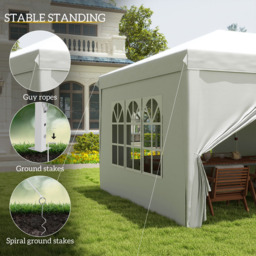 Outsunny 3 x 6m Silver Pop Up Gazebo with Sides - White - Wilko - thumbnail 7