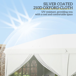 Outsunny 3 x 6m Silver Pop Up Gazebo with Sides - White - Wilko - thumbnail 6