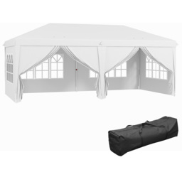 Outsunny 3 x 6m Silver Pop Up Gazebo with Sides - White - Wilko - thumbnail 3
