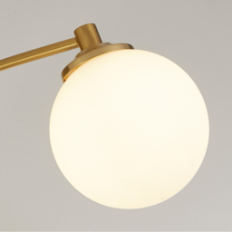 Lighting Collection 3 Light Opal and Brass Ceiling Light - Size: 17.5 x 50 x 50cm - Gold - Wilko - thumbnail 5
