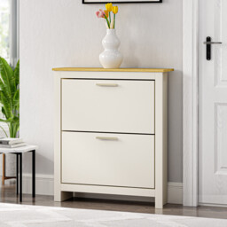 Lexington Shoe Cabinet - Cream/Gold - Wilko - thumbnail 3