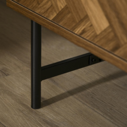 Portland 2 Drawer Walnut Brown Bedside Table - Wood - Wilko - thumbnail 4