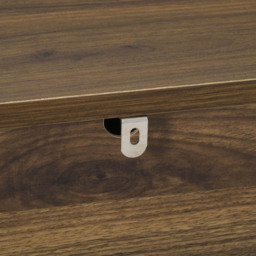 Portland 2 Drawer Walnut Brown Bedside Table - Wood - Wilko - thumbnail 5