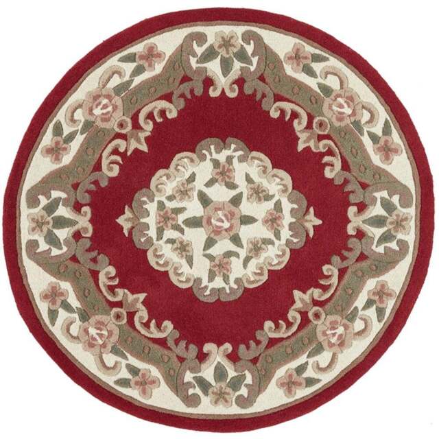 Origins Shensi Wine Wool Round Rug 120cm - Size: 120 x 120cm - Red - Origins Rugs - Wilko - image 1