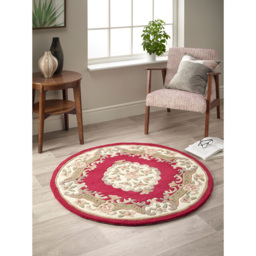 Origins Shensi Wine Wool Round Rug 120cm - Size: 120 x 120cm - Red - Origins Rugs - Wilko - thumbnail 3