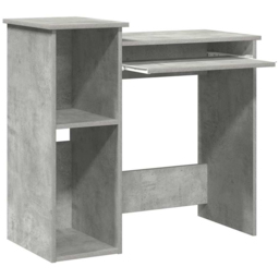vidaXL 3 Shelf Computer Desk with Keyboard Tray Grey Sonoma - Size: 78 x 84 x 40cm - Wilko - thumbnail 4