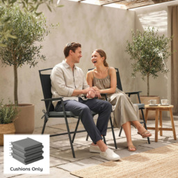 Outsunny Dark Grey Seat Cushion with Machine Washable Cover 46 x 42cm 6 Pack - Size: 7 x 46 x 42cm - Wilko - thumbnail 4