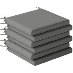 Outsunny Dark Grey Seat Cushion with Machine Washable Cover 46 x 42cm 6 Pack - Size: 7 x 46 x 42cm - Wilko