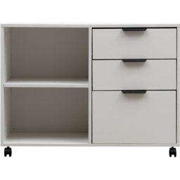 MMT Furniture Designs 3 Drawer 2 Shelf White Under Desk Storage Cabinet - Size: 65 x 35 x 40cm - Wilko - thumbnail 5
