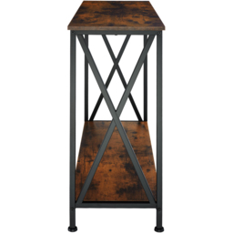 tectake Tacoma Single Shelf Dark Rustic Wooden Console Table - Size: 80.5 x 35 x 100cm - Brown - Wilko - thumbnail 5