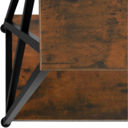 tectake Tacoma Single Shelf Dark Rustic Wooden Console Table - Size: 80.5 x 35 x 100cm - Brown - Wilko - thumbnail 6