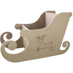 MonsterShop MDF Santa Sleigh Christmas Decoration - Size: 75 x 120 x 60cm - Brown - Wilko - thumbnail 3