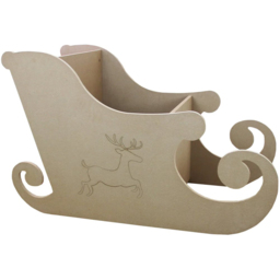 MonsterShop MDF Santa Sleigh Christmas Decoration - Size: 75 x 120 x 60cm - Brown - Wilko - thumbnail 4