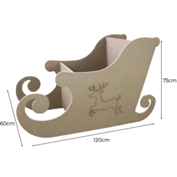 MonsterShop MDF Santa Sleigh Christmas Decoration - Size: 75 x 120 x 60cm - Brown - Wilko - thumbnail 7