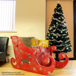 MonsterShop MDF Santa Sleigh Christmas Decoration - Size: 75 x 120 x 60cm - Brown - Wilko - thumbnail 6