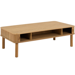 Florence Langley 3 Shelf Oak Coffee Table with Sliding Door - Brown - Furniture To Go - Wilko - thumbnail 5