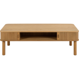 Florence Langley 3 Shelf Oak Coffee Table with Sliding Door - Brown - Furniture To Go - Wilko - thumbnail 4