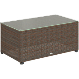 Outsunny Brown Rattan Outdoor Coffee Table - Size: 38 x 50 x 90cm - Wilko - thumbnail 3